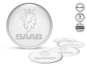 Saab Logo Emblema Ruota Decalcomania Resina Grid